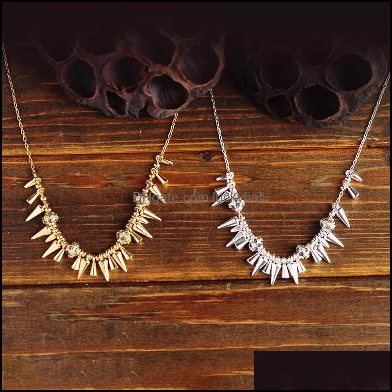 pendant necklaces mopai vintage punk style rivet for women brand design fashion jewelry gold silver color alloy charm necklace