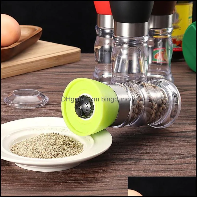 stainless steel manual salt pepper spice mill grinder with cover ceramic kitchen tools pepper mill grinding grinder