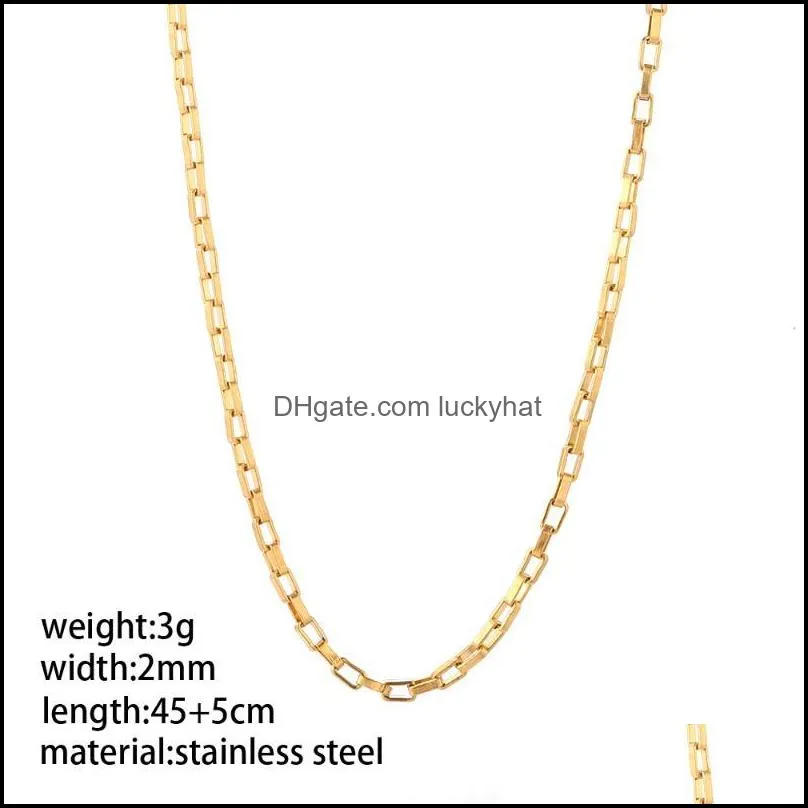 pendant necklaces gold stainless steel chain necklace for women long ot clasp lobster link 50cm womans party punk collarespendant
