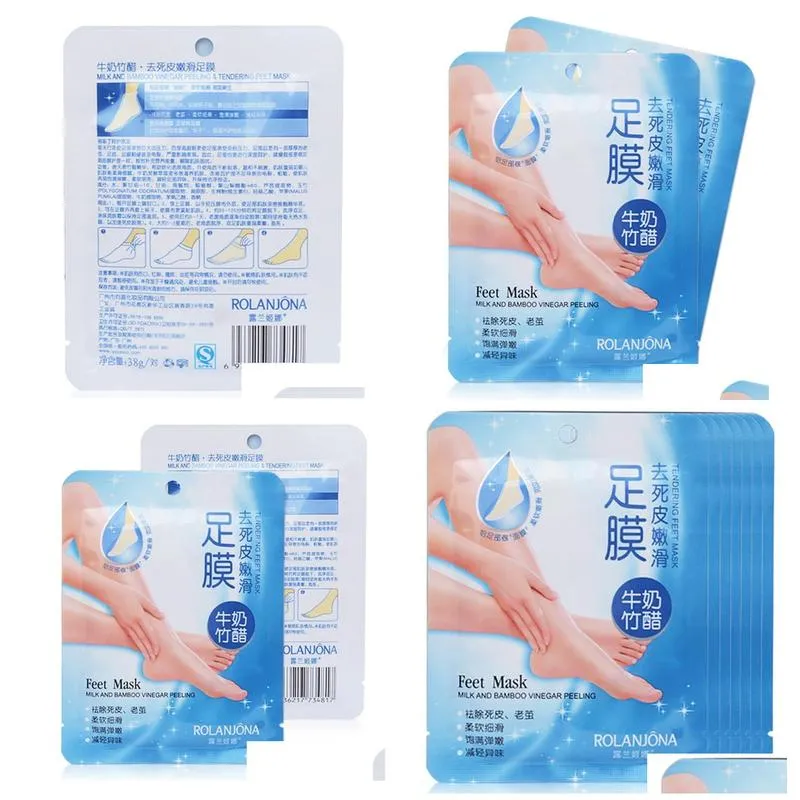 5packsis10pcs rolanjona feet mask baby foot peeling re al remove dead skin smooth exfoliating socks foot care dhs 