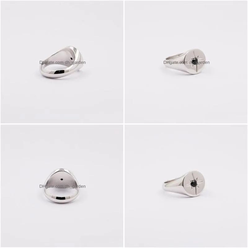 cluster rings silver compass for men