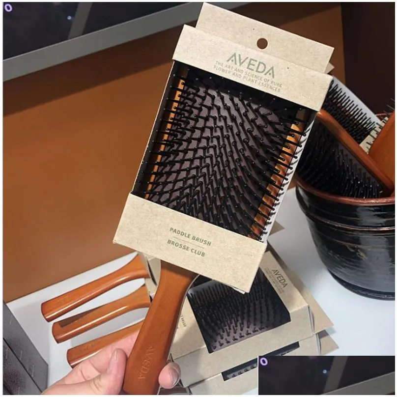 drop a top quality aveda paddle brush brosse club massage hairbrush comb prevent trichomadesis hair sac massager