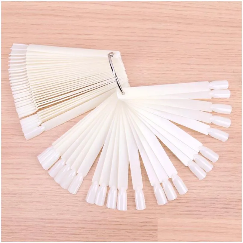 false nail tips color card practice display tools transparent white buckle ring manicure nail art tool 50pcs/1set