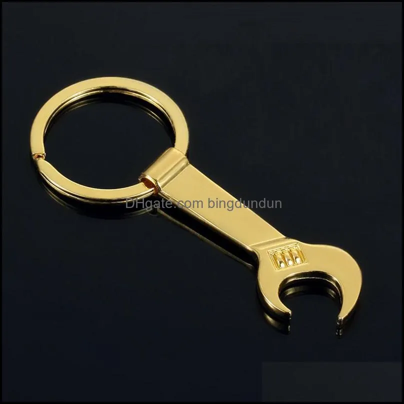 spanner bottle opener tool metal wrench opener key chain keyring gift silver gold 8.5x3.2cm spanner opener