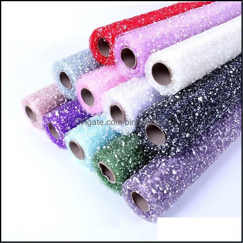 50cmx4 yard snow dot gauze flower wrapping paper wedding birthday party decoration florist supplies scrapbook materials 252 n2