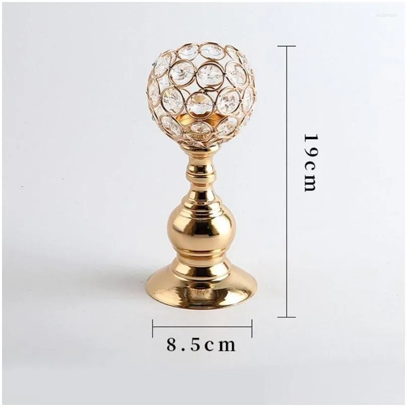 candle holders 1pc creative retro crystal candlestick metal craft holder tea light centerpieces home decoration