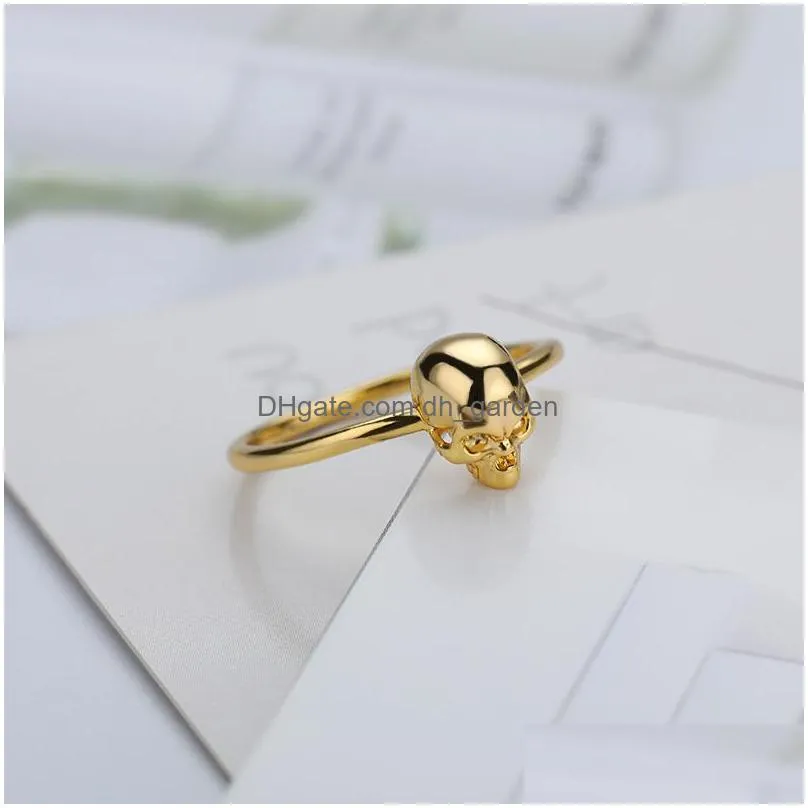 cluster rings stainless steel skull for women men gold silver color male female skeleton ring punk party finger jewelry bague femme