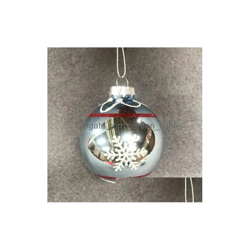 christmas decorations glass ball ornaments pendant gift foreign trade store layout creative 6.5cm painted snowflake