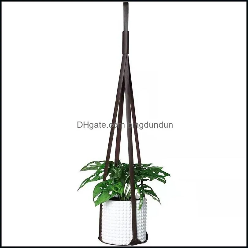 moderns leather plant hanger pots plants hangings strap modern wall ceiling hanging for flower pot indoor outdoor zyya994 1487 t2