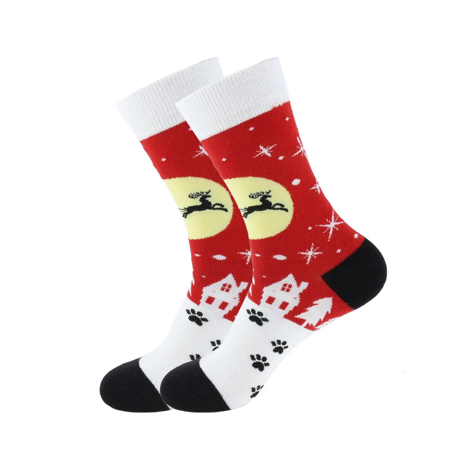 christmas tree snow elk gift cotton happy socks autumn winter christmas socks men funny year santa claus