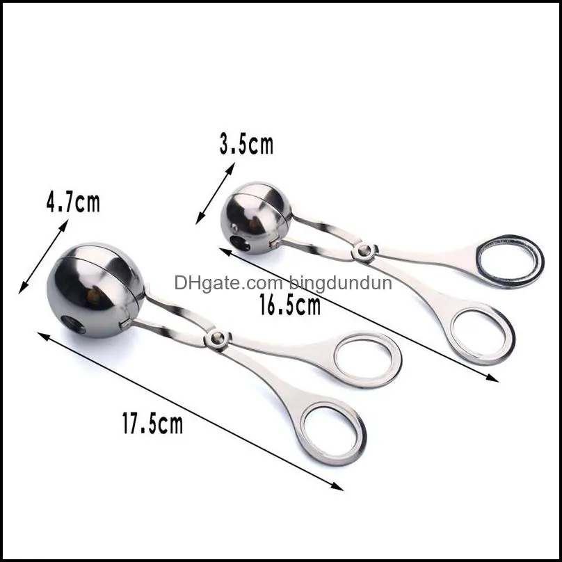 stainless steel meatball clip tongs professional sphere mold for ice cream or meat cooking utensils