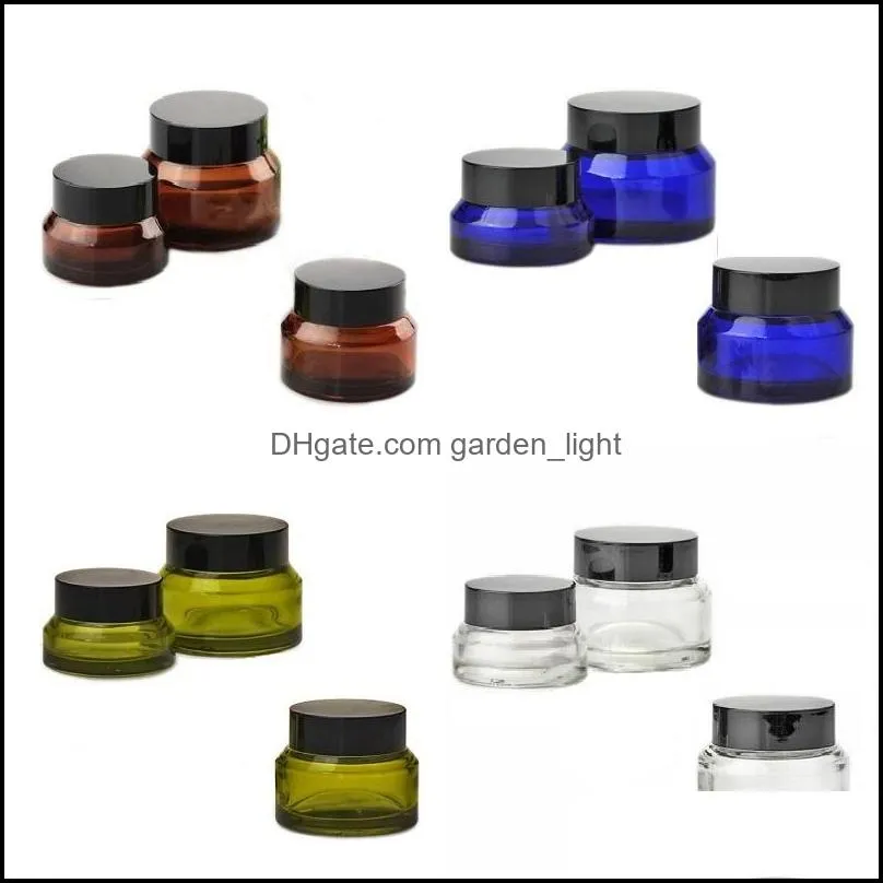  high quality glass jar cream bottles round cosmetic jars hand face cream bottle 15g30g50g jars with uv lid pp inner cover