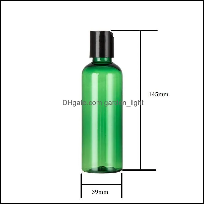 150ml empty round color pet plastic bottles cosmetic containers with disk cap for shampoo lotion oils shower gel serum