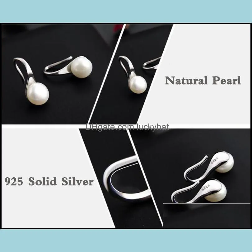 dangle chandelier pearl earrings for women freshwater 8mm drop earring fashion wedding accessories real tibetan silver 925