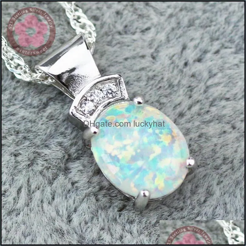 pendant necklaces fire opal charm real 925 sterling silver fine jewelry fashion necklace pendants for women precious giftpendant