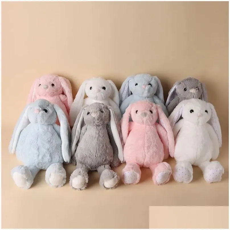 sublimation easter bunny plush long ears bunnies doll with dots 30cm pink grey blue white rabbite dolls for childrend cute soft plush