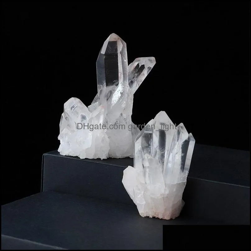 natural white crystal cluster arts original stone energy column degaussing home office original ecological ornaments