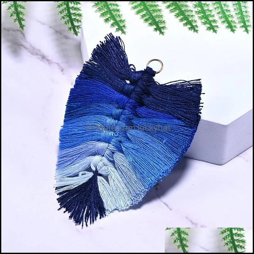 charms bohemian tassel handmade polyester pendant diy bag key keychain colorful fashion pendants for jewelry makingcharms