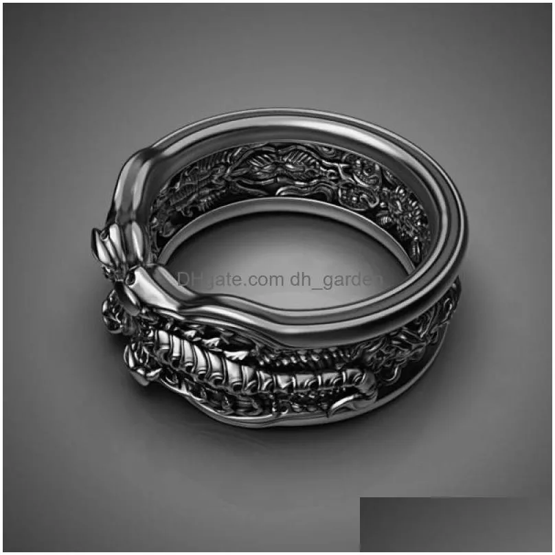 cluster rings mens black scorpion ring punk open creative jewelry unisex fashion party accessories