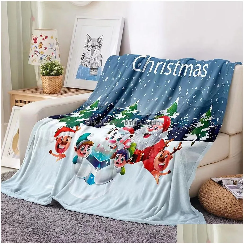 christmas fleece blanket throw blankets lightweight blankets for sofa bed camping thermal towel winter warm 150x200com