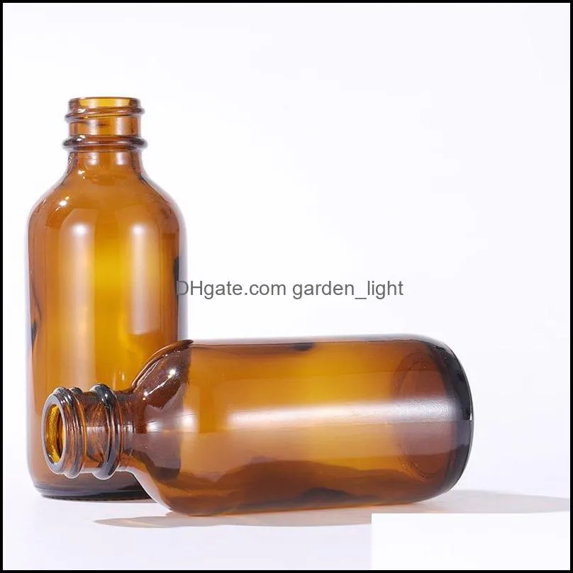 60ml 2oz amber glass essential oil perfume bottles liquid reagent pipette eye dropper bottle with stripe plastic cap matte black rubber