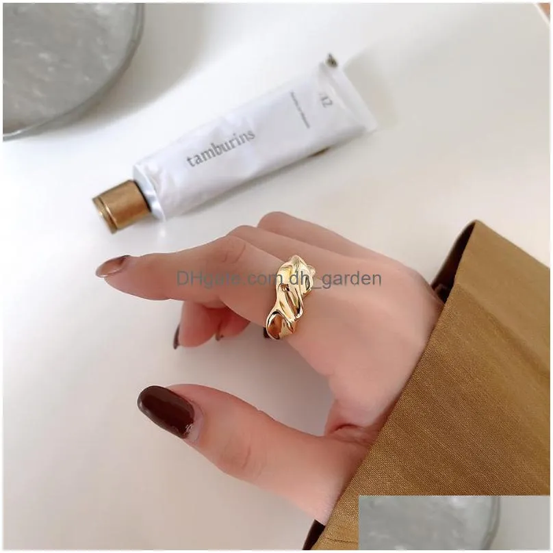 cluster rings 925 sterling silver korean extremely simple irregular ring for women minimalist geometric jewellery 2021 trend fine