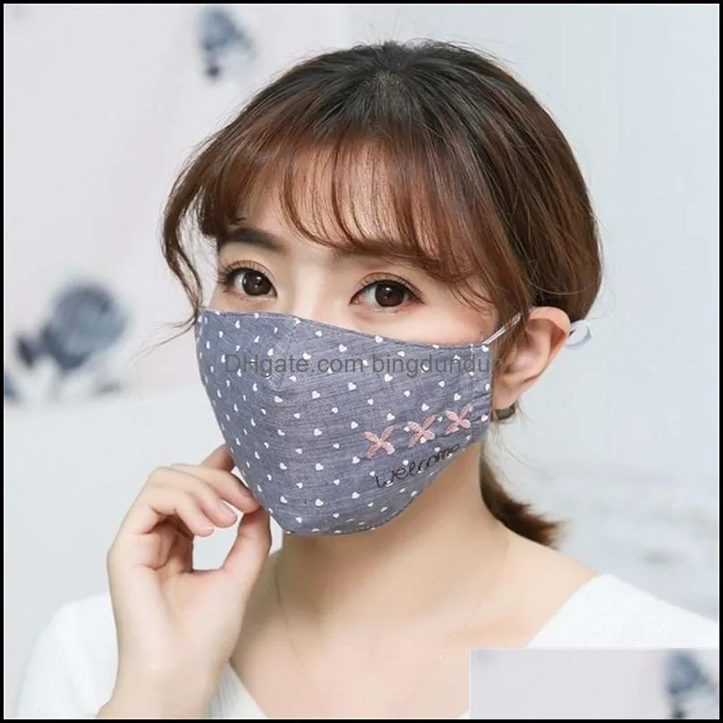 riding dust mask letter welcome dot prints windproof anti saliva splashing protective face mouth masks civil respirators mascherine 4ch