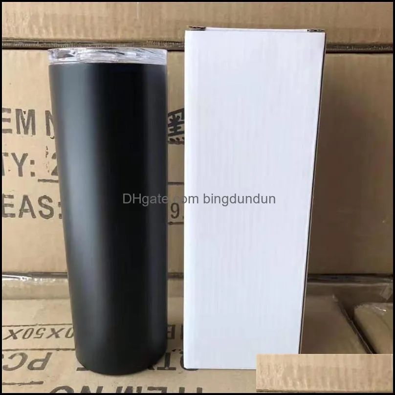 20 oz skinny water bottle double wall stainless steel insulated vacuum tumblers straight coffee beer cup