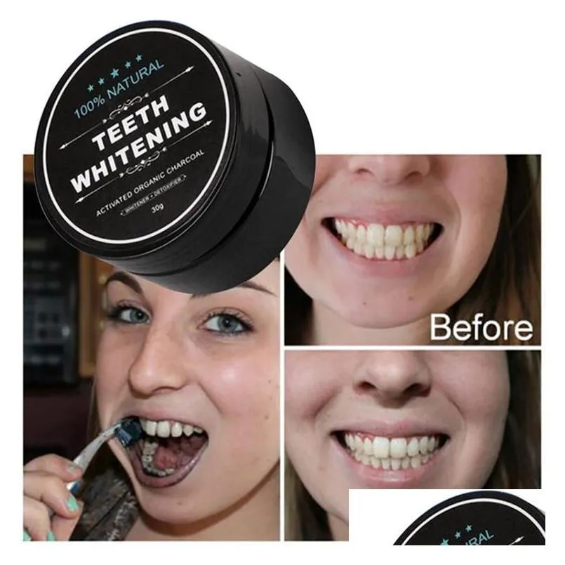 black teeth whitening powderaddteeth brush nature smile powder decontamination tooth yellow stain bamboo toothpaste oral care