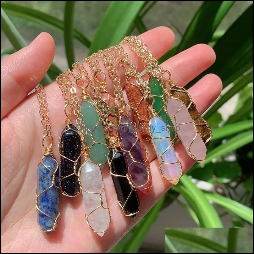 Wrapped shop crystal necklace