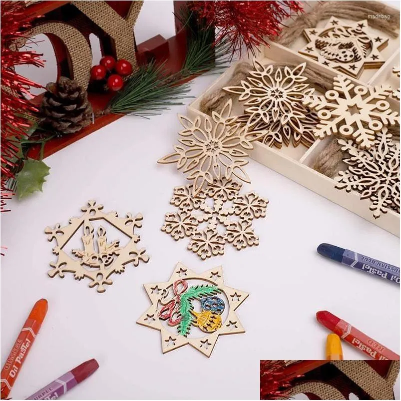 christmas decorations personalized wooden cutouts snowflakes shaped embellishments hanging ornament for tree