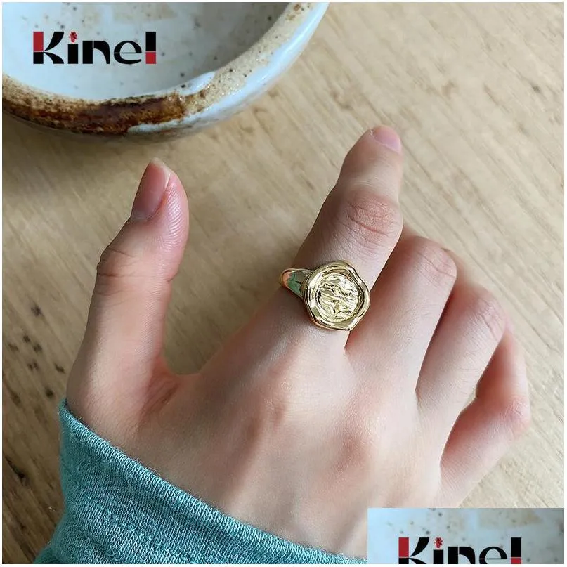 cluster rings kinel 925 sterling silver irregular ring minimalist elegant korea for women vintage 18k gold jewelry