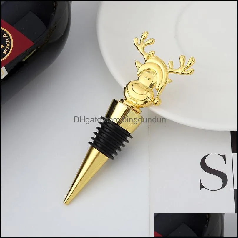 zinc alloy christmas wine bottle stoppers kitchen bar santa bird shaped decorative wine accessories