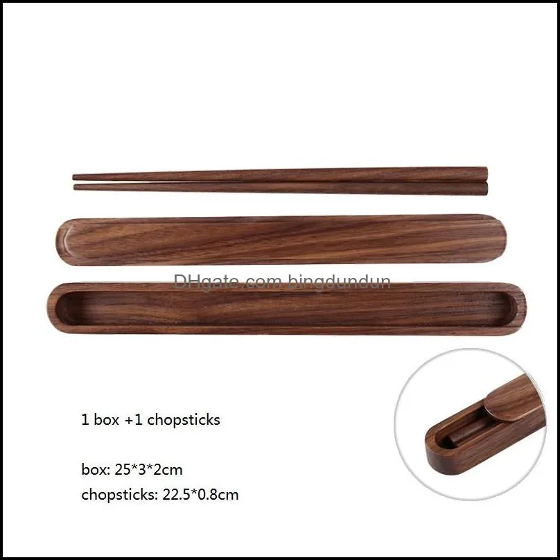 japanese wooden cutlery set healthy wooden dinnerware gift set portable travel wooden chopsticks spoon fork box flatware sets