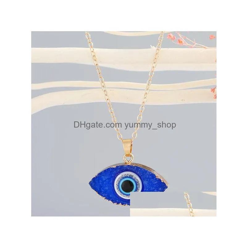 fashion jewelry turkish symbol evil eye necklaces blue eyes pendant resin bead colorful necklace