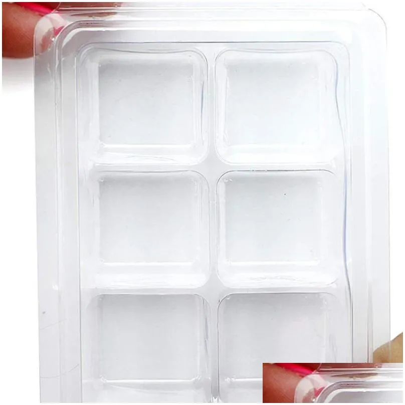 50pcs wax melt containers 6 cavity clear empty wax melt molds for diy