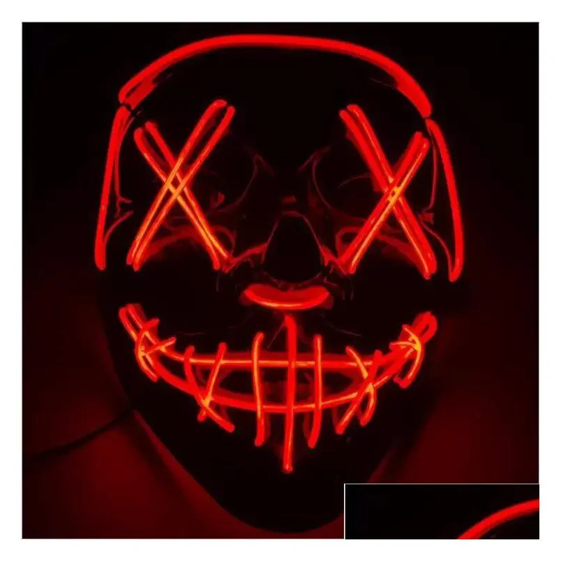 dhs halloween mask led light up glowing party funny masks the purge election year festival cosplay costume supplies coser face