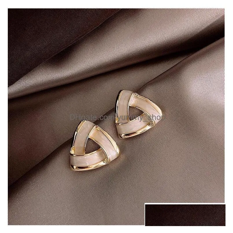 fashion jewelry s925 silver post triangle stud earrings