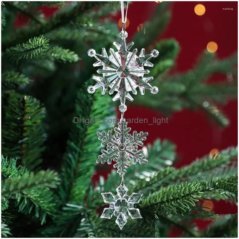 party decoration christmas transparent ornament snowflakes simulation fake icicle xmas tree pendant for year dropship