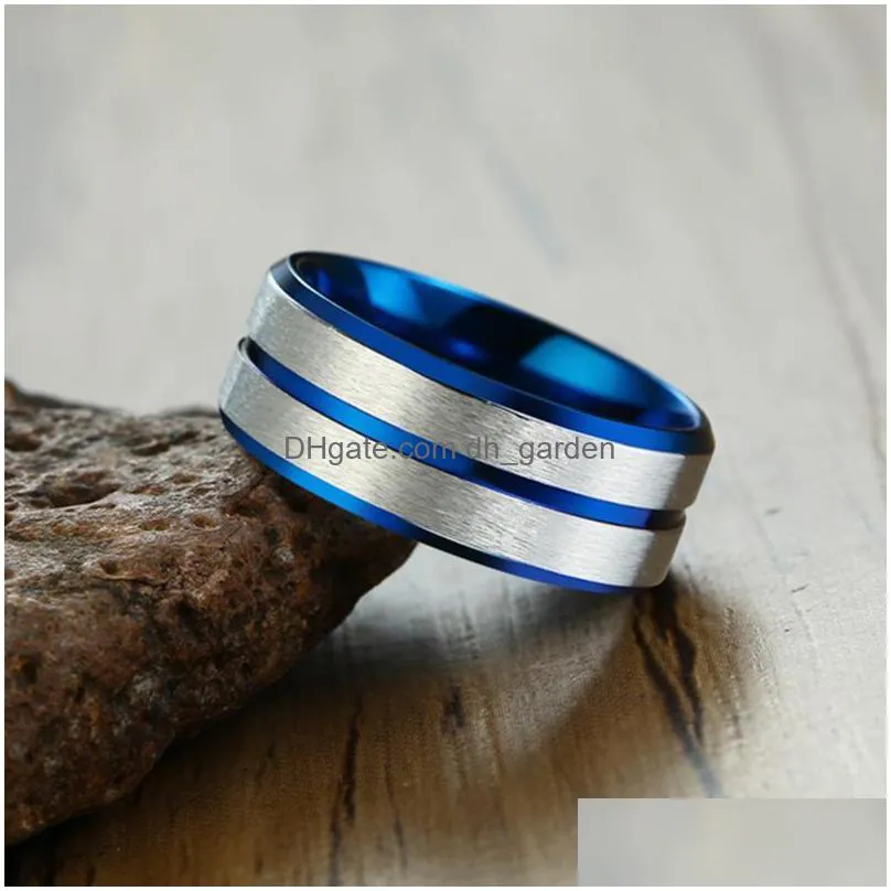 cluster rings jhsl fashion classic rock party male men statement blue jewelry stainless steel boyfriend gift size 7 8 9 10 11 12