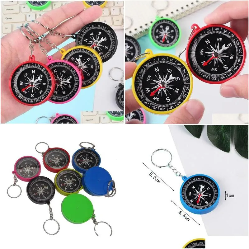 camping plastic compass party favor hiking navigation premium outdoor sports hiking pointer pointing guider keychain 