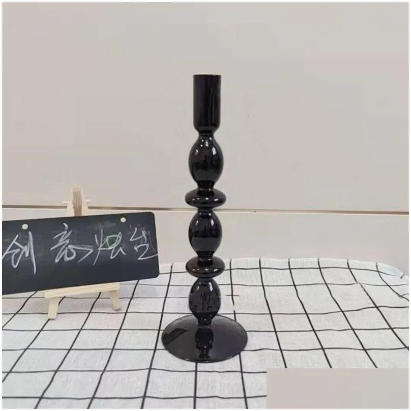 candle holders decor home holder glass candlesticks for candles wedding decoration accessories crystals candlestick