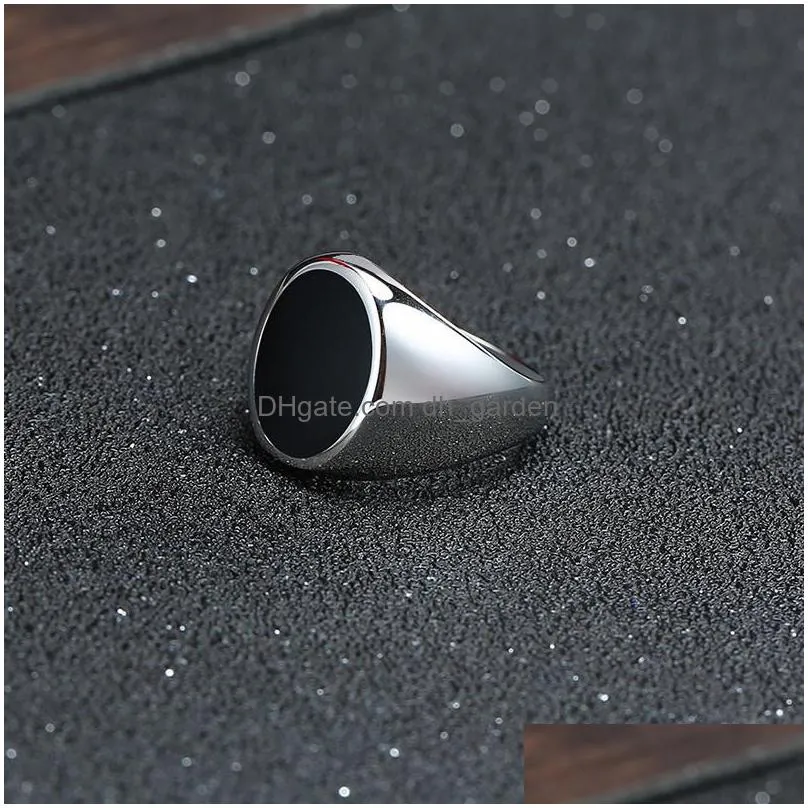 cluster rings modyle silver color male ring punk rock smooth 316l stainless steel signet for men hip hop party wedding jewelry