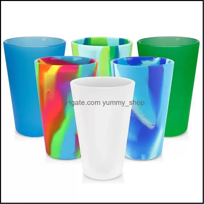 480ml portable silicone mugs camouflage tumbler dropresistant cup for drink wine beer