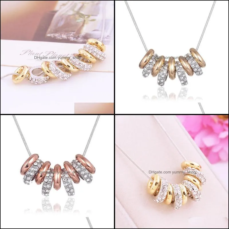 pretty charm necklace for women luxury gold plated austrian cryatal necklaces