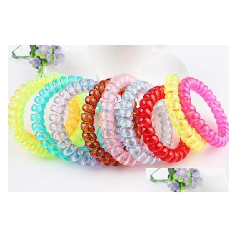 5.5cm candy colored telephone line gum elastic ties wear hair ring elastic hair bands/hair ties/hair ring/hair wear/hair accessories