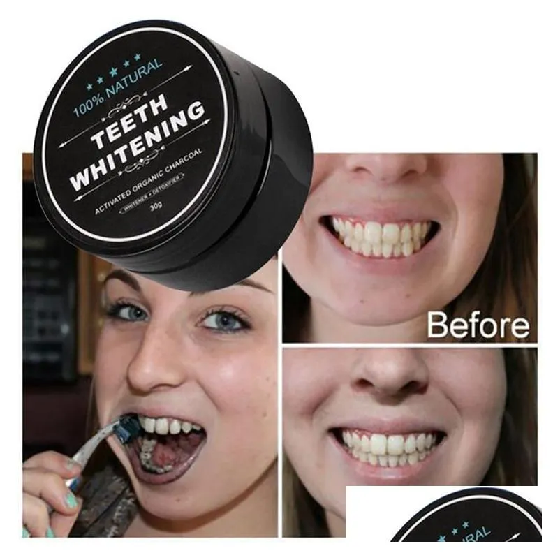 black teeth whitening powderaddteeth brush nature smile powder decontamination tooth yellow stain bamboo toothpaste oral care