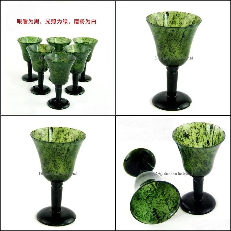 pendant necklaces factory wholesale gansu qilian jade jiuquan shandan mandarin duck dark luminous cup goblets drinking setpendant