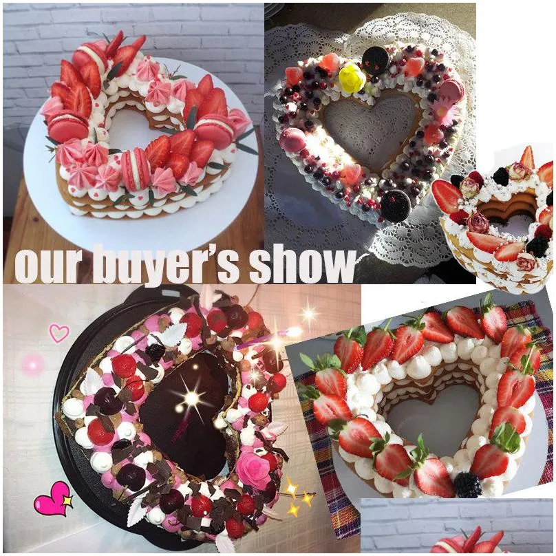 heart shape cake mold pet plastic cake decorating tools confeitaria maker useful baking accessories 6/8/10/12/14inch