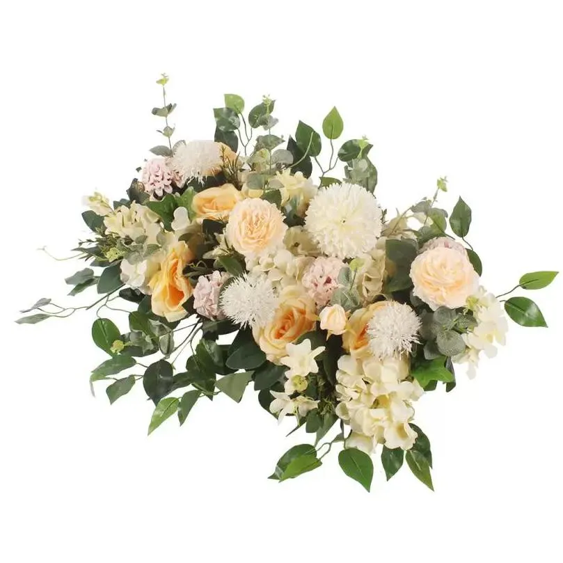 50cm diy artificial flower row acanthosphere eucalyptus wedding home background decor flowers rose peony hydrangea plant mix arch table